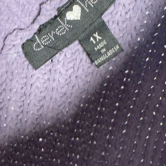 Purple V-Neck Distressed Sweater - Picture 2 of 3